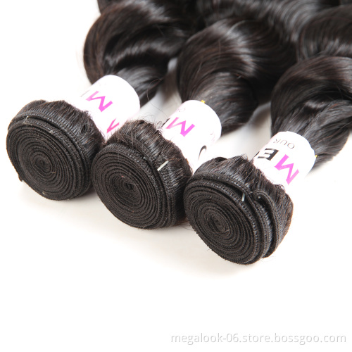 Megalook Hair Discounts Wholesale Best Cheap Natural Premium Quality Virgin Brazilian Deep Loose Wave Hair Bundles